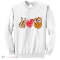 Peace Love Sloth funny Sloth Lover Sweatshirt thumb 0