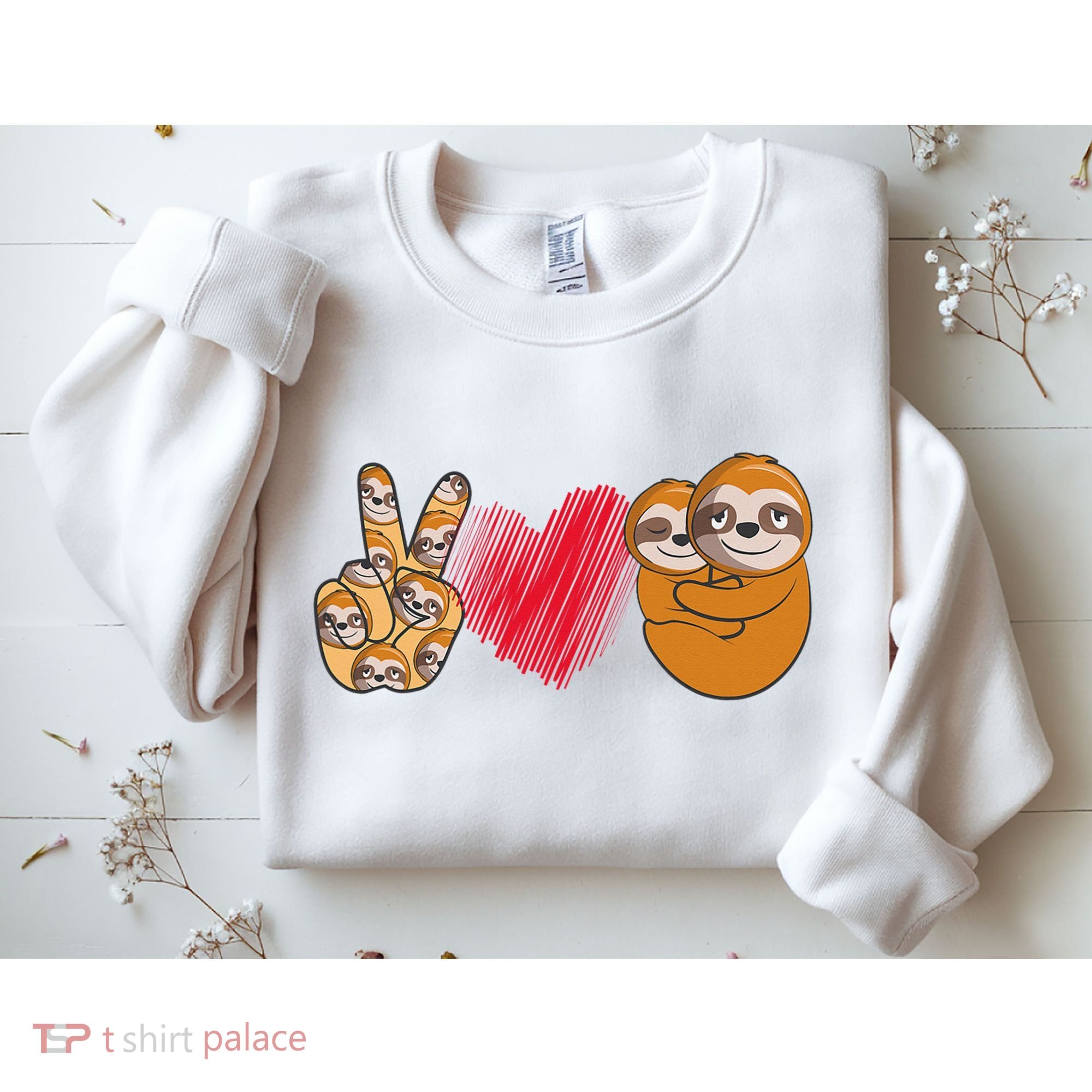 Peace Love Sloth funny Sloth Lover Sweatshirt