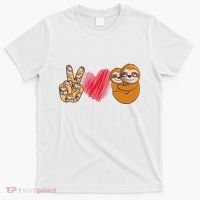 Peace Love Sloth funny Sloth Lover T-Shirt thumb 0