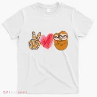 Peace Love Sloth funny Sloth Lover T-Shirt thumb 0