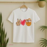 Peace Love Sloth funny Sloth Lover T-Shirt thumb 2
