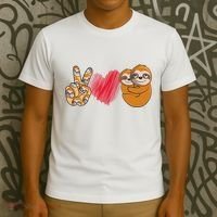 Peace Love Sloth funny Sloth Lover T-Shirt thumb 3