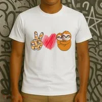 Peace Love Sloth funny Sloth Lover T-Shirt thumb 3
