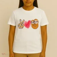 Peace Love Sloth funny Sloth Lover T-Shirt thumb 4