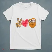 Peace Love Sloth funny Sloth Lover T-Shirt thumb 5