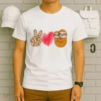 Peace Love Sloth funny Sloth Lover T-Shirt thumb 6