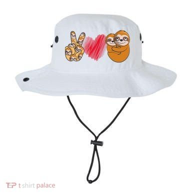 Peace Love Sloth funny Sloth Lover Bucket Hat