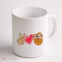 Peace Love Sloth funny Sloth Lover Coffee Mug thumb 1