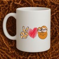 Peace Love Sloth funny Sloth Lover Coffee Mug thumb 2
