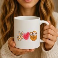Peace Love Sloth funny Sloth Lover Coffee Mug thumb 3