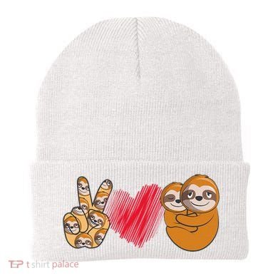 Peace Love Sloth funny Sloth Lover Beanie
