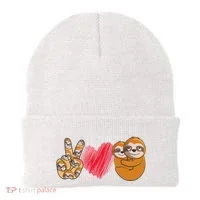 Peace Love Sloth funny Sloth Lover Beanie thumb 0