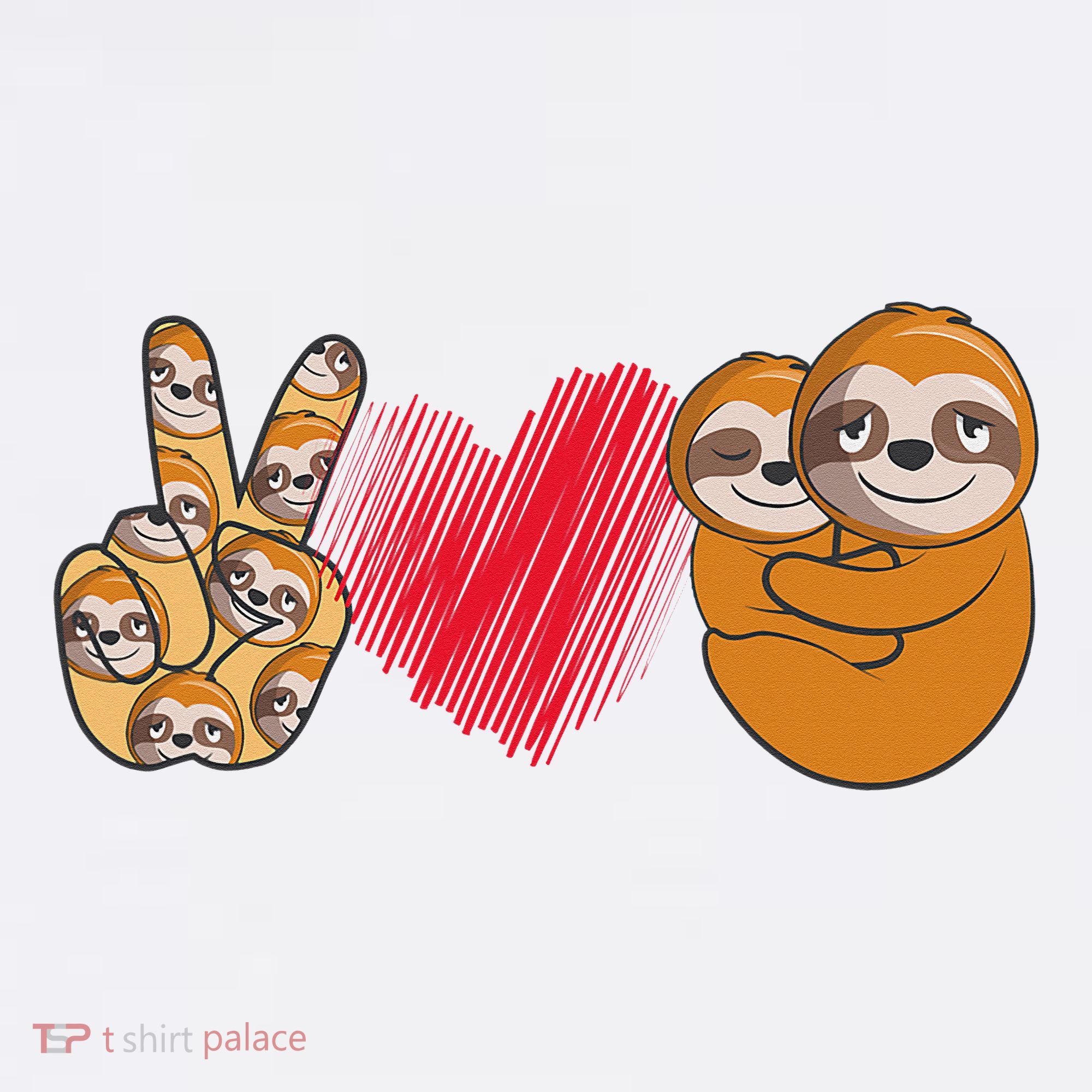 Peace Love Sloth funny Sloth Lover Pajama Set