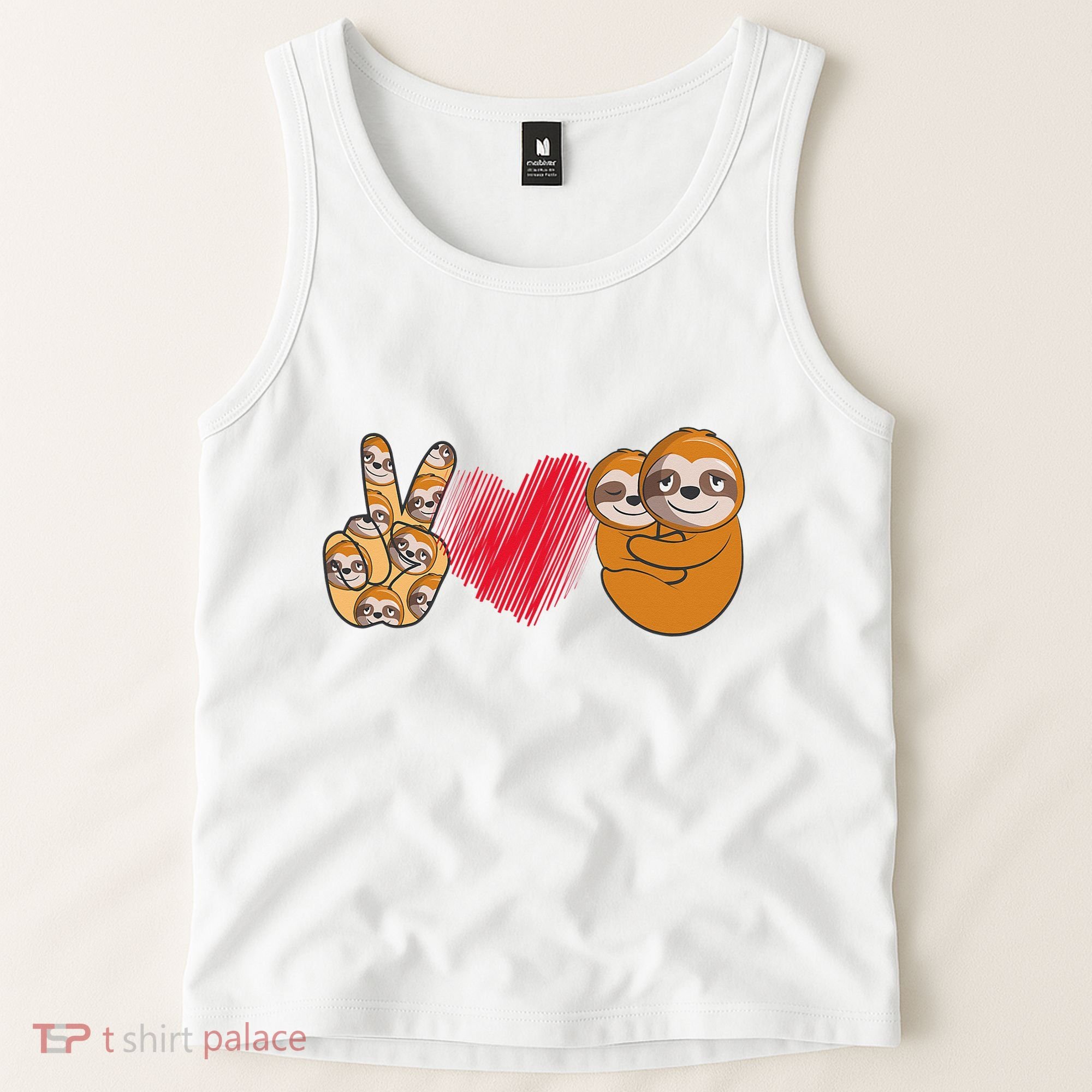 Peace Love Sloth funny Sloth Lover Tank Top