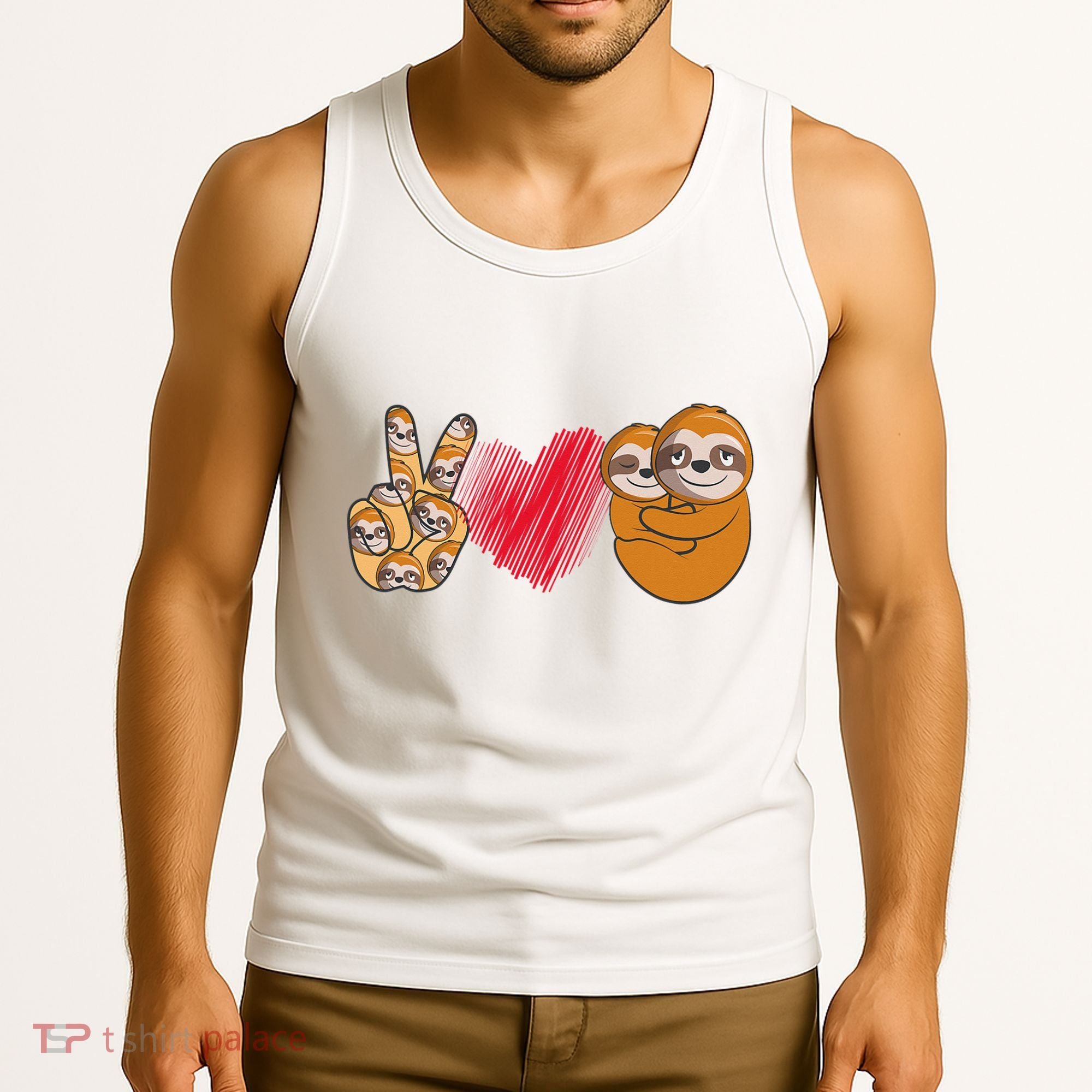 Peace Love Sloth funny Sloth Lover Tank Top