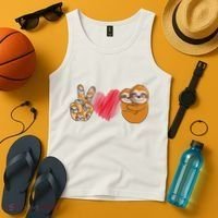 Peace Love Sloth funny Sloth Lover Tank Top thumb 4