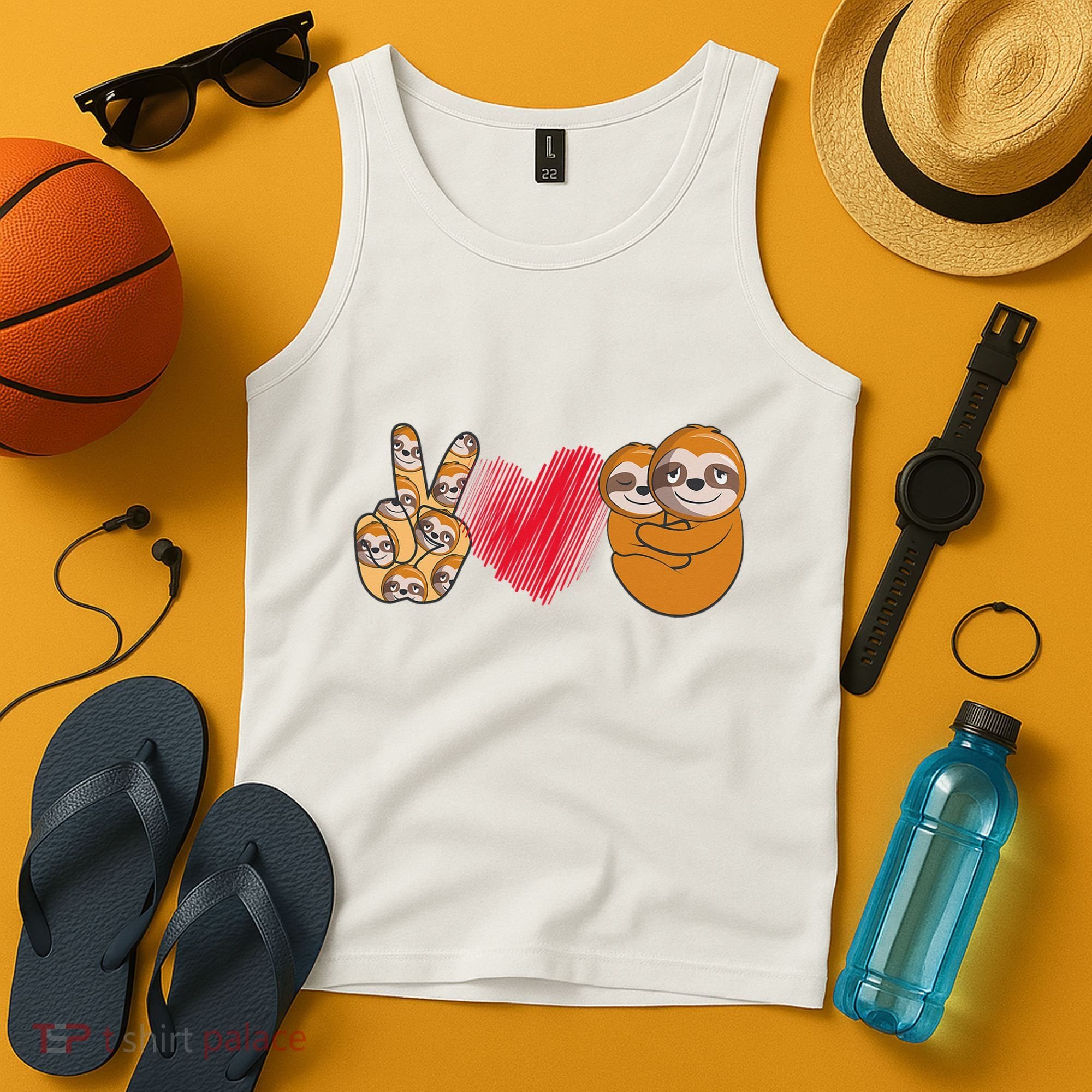 Peace Love Sloth funny Sloth Lover Tank Top