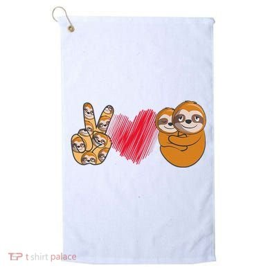 Peace Love Sloth funny Sloth Lover Golf Towel