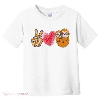 Peace Love Sloth funny Sloth Lover Toddler T-Shirt