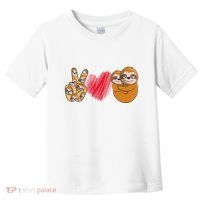 Peace Love Sloth funny Sloth Lover Toddler T-Shirt thumb 0