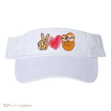 Peace Love Sloth funny Sloth Lover Visor