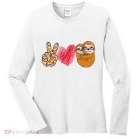 Peace Love Sloth funny Sloth Lover Women's Long Sleeve Shirt thumb 0