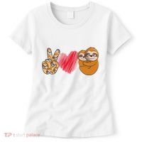 Peace Love Sloth funny Sloth Lover Women's T-Shirt thumb 0