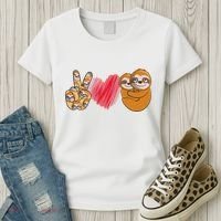 Peace Love Sloth funny Sloth Lover Women's T-Shirt thumb 3