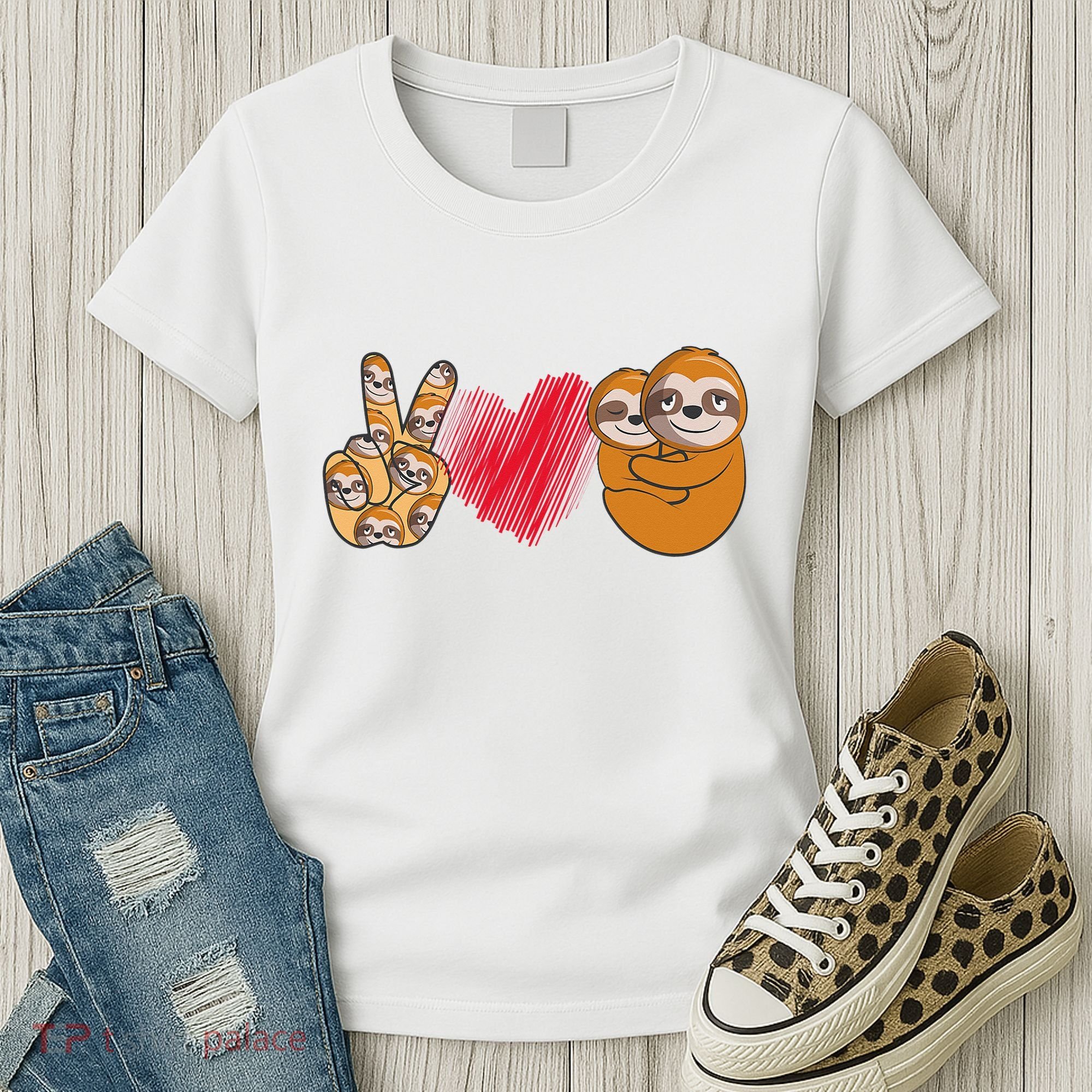 Peace Love Sloth funny Sloth Lover Women's T-Shirt