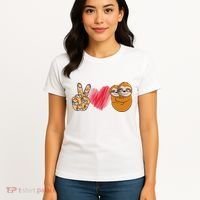 Peace Love Sloth funny Sloth Lover Women's T-Shirt thumb 4