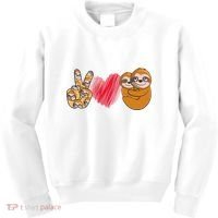Peace Love Sloth funny Sloth Lover Kids Sweatshirt thumb 0