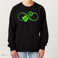 Peace Love Shamrock Irish Happy St Patrick's Day Women's Sweatshirt thumb 0