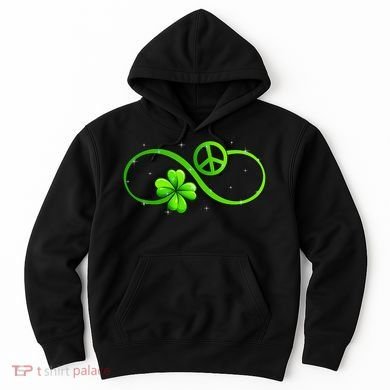 Peace Love Shamrock Irish Happy St Patrick's Day Hoodie
