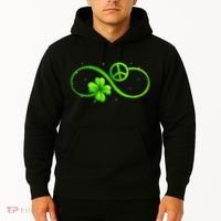 Peace Love Shamrock Irish Happy St Patrick's Day Hoodie thumb 2