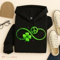 Peace Love Shamrock Irish Happy St Patrick's Day Hoodie thumb 4