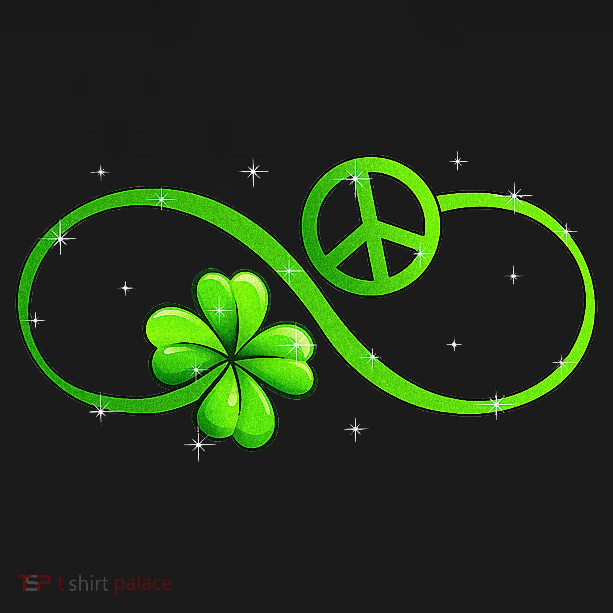 Peace Love Shamrock Irish Happy St Patrick's Day Hoodie