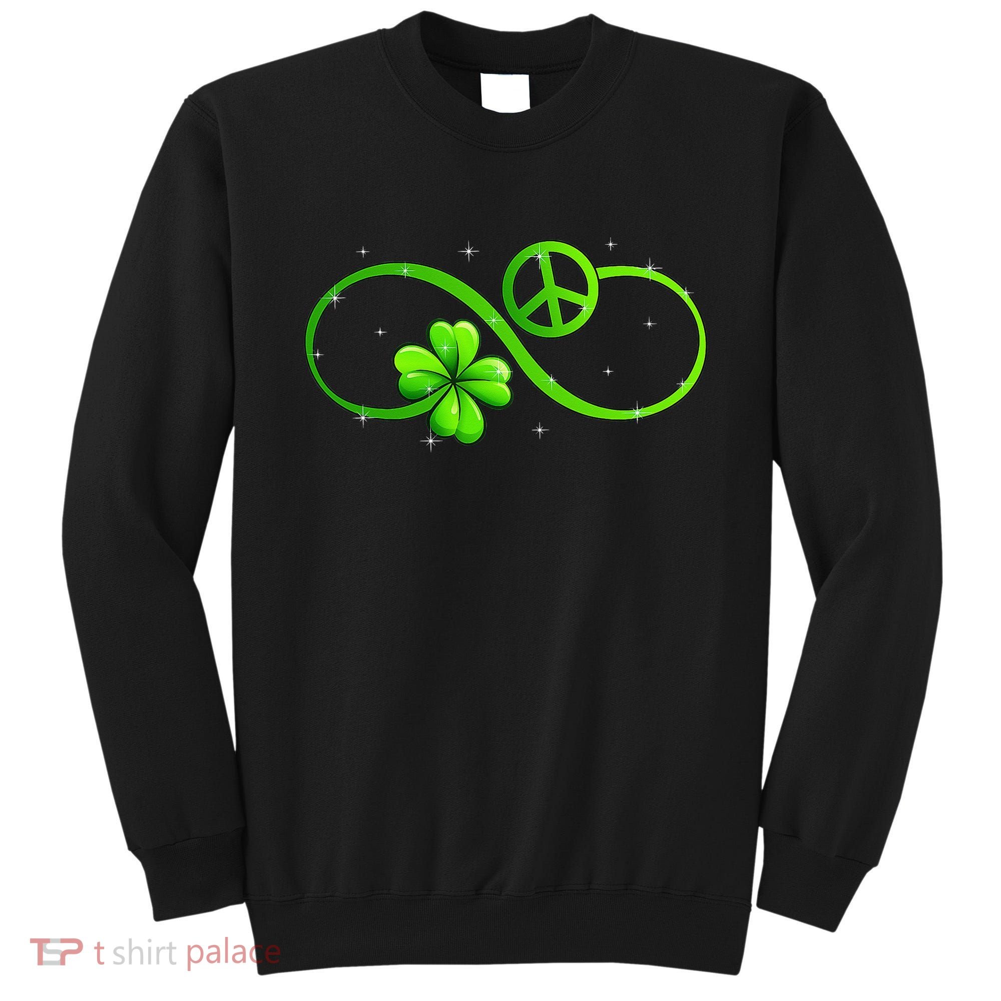 Peace Love Shamrock Irish Happy St Patrick's Day Sweatshirt