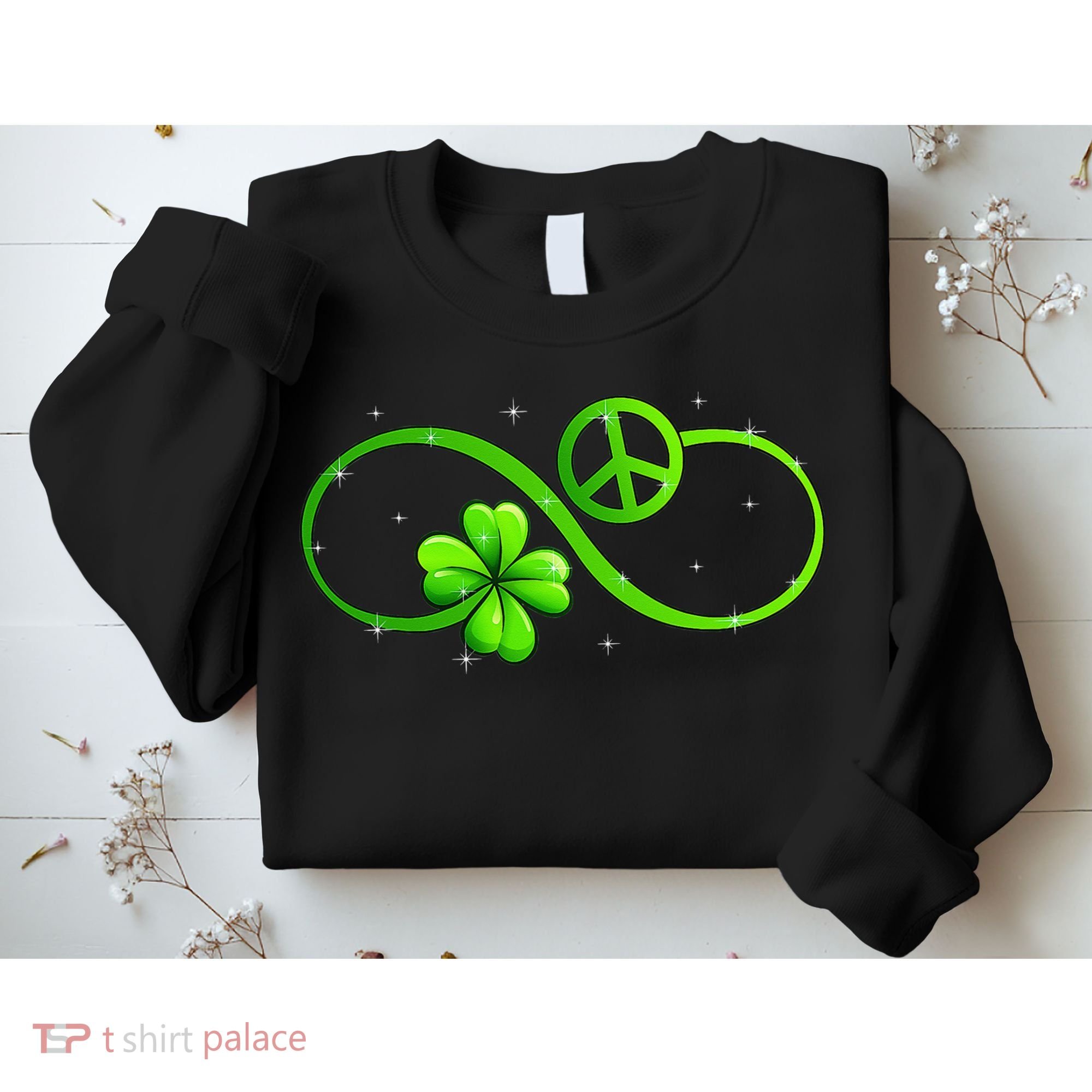 Peace Love Shamrock Irish Happy St Patrick's Day Sweatshirt