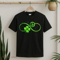 Peace Love Shamrock Irish Happy St Patrick's Day T-Shirt thumb 2