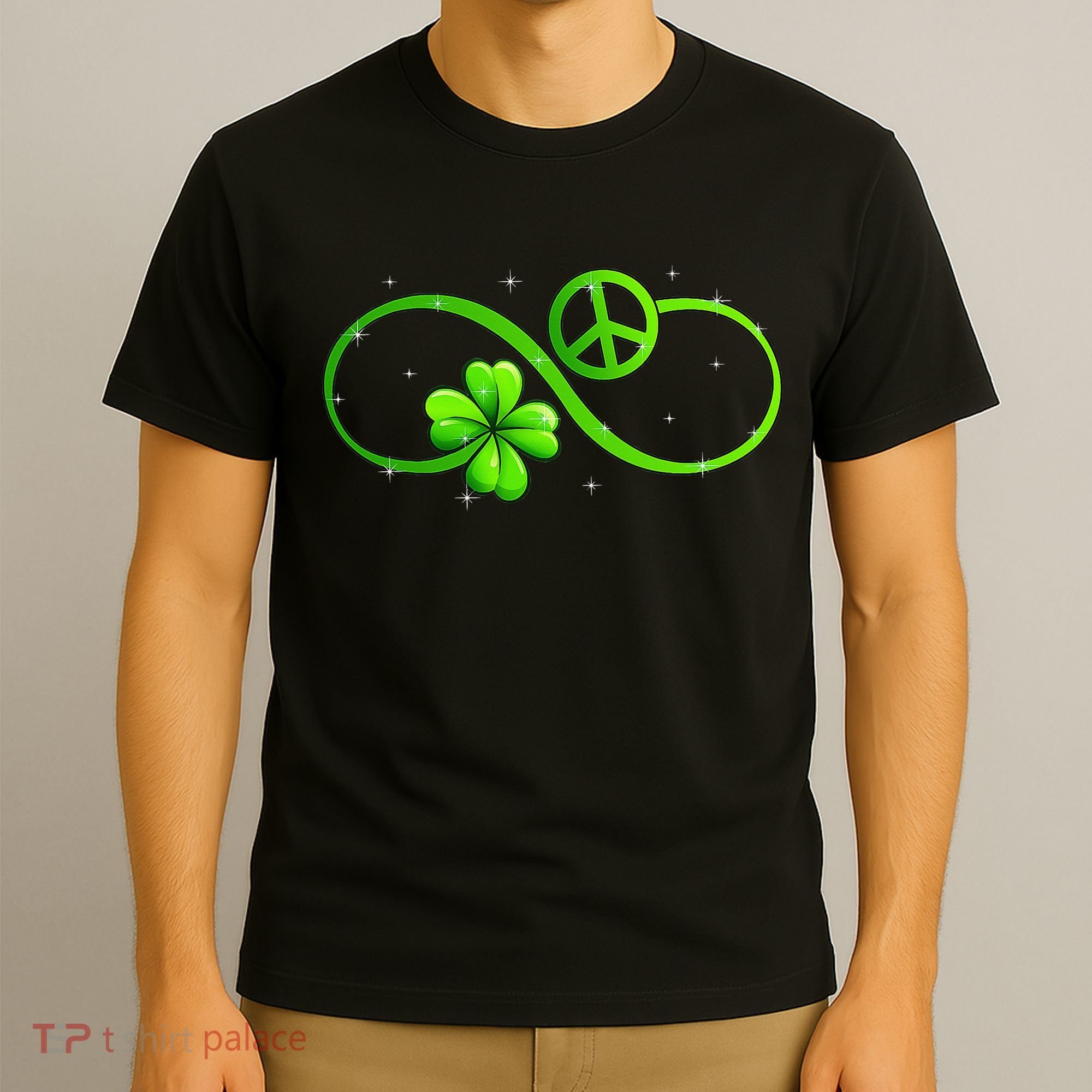 Peace Love Shamrock Irish Happy St Patrick's Day T-Shirt