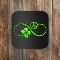 Peace Love Shamrock Irish Happy St Patrick's Day Coaster thumb 0