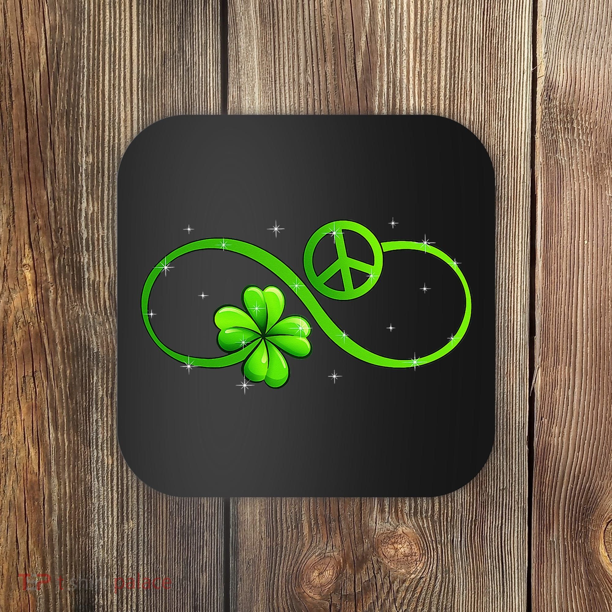 Peace Love Shamrock Irish Happy St Patrick's Day Coaster