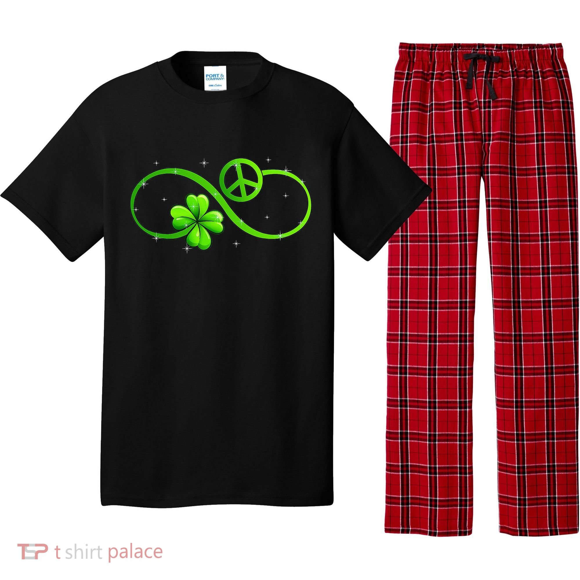 Peace Love Shamrock Irish Happy St Patrick's Day Pajama Set