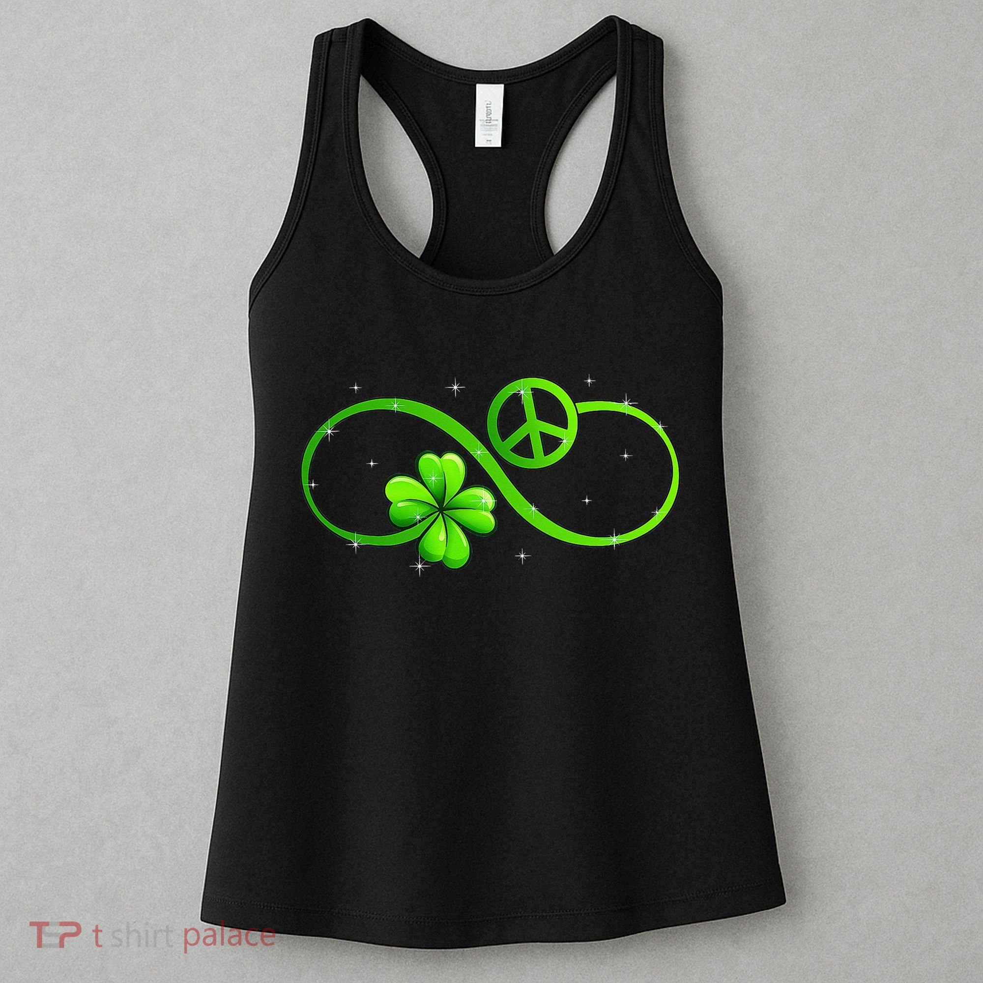 Peace Love Shamrock Irish Happy St Patrick's Day Women's Tank Top