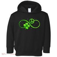 Peace Love Shamrock Irish Happy St Patrick's Day Toddler Hoodie thumb 0