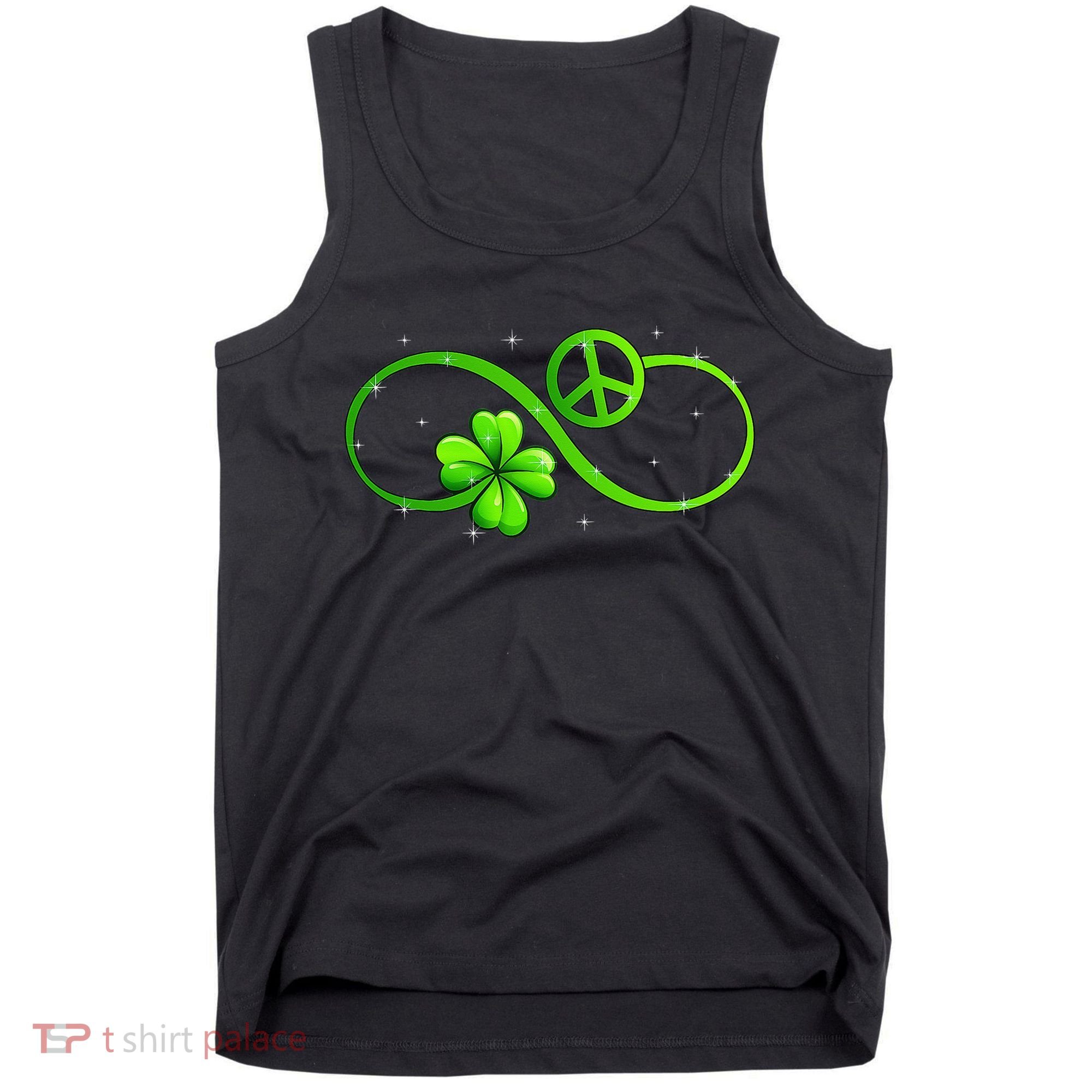 Peace Love Shamrock Irish Happy St Patrick's Day Tank Top