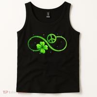 Peace Love Shamrock Irish Happy St Patrick's Day Tank Top thumb 2