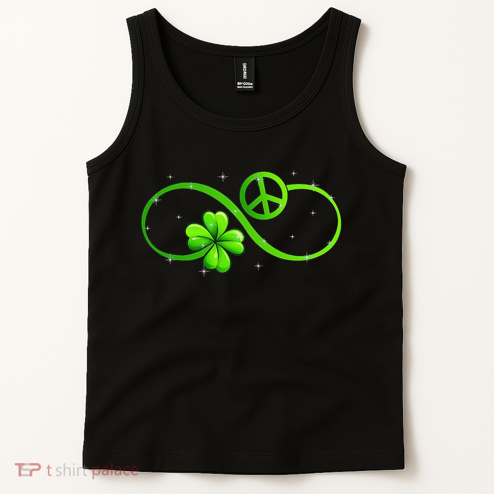 Peace Love Shamrock Irish Happy St Patrick's Day Tank Top