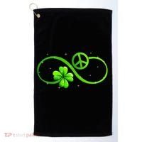 Peace Love Shamrock Irish Happy St Patrick's Day Golf Towel thumb 0