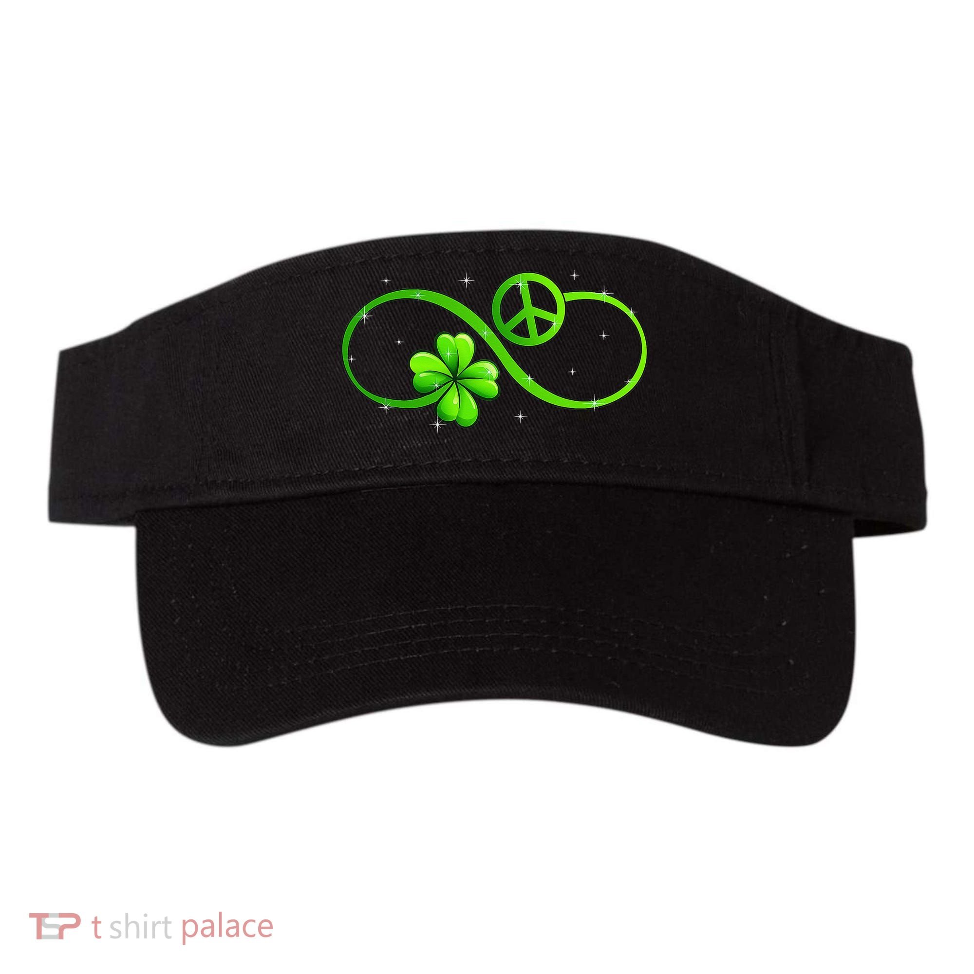 Peace Love Shamrock Irish Happy St Patrick's Day Visor